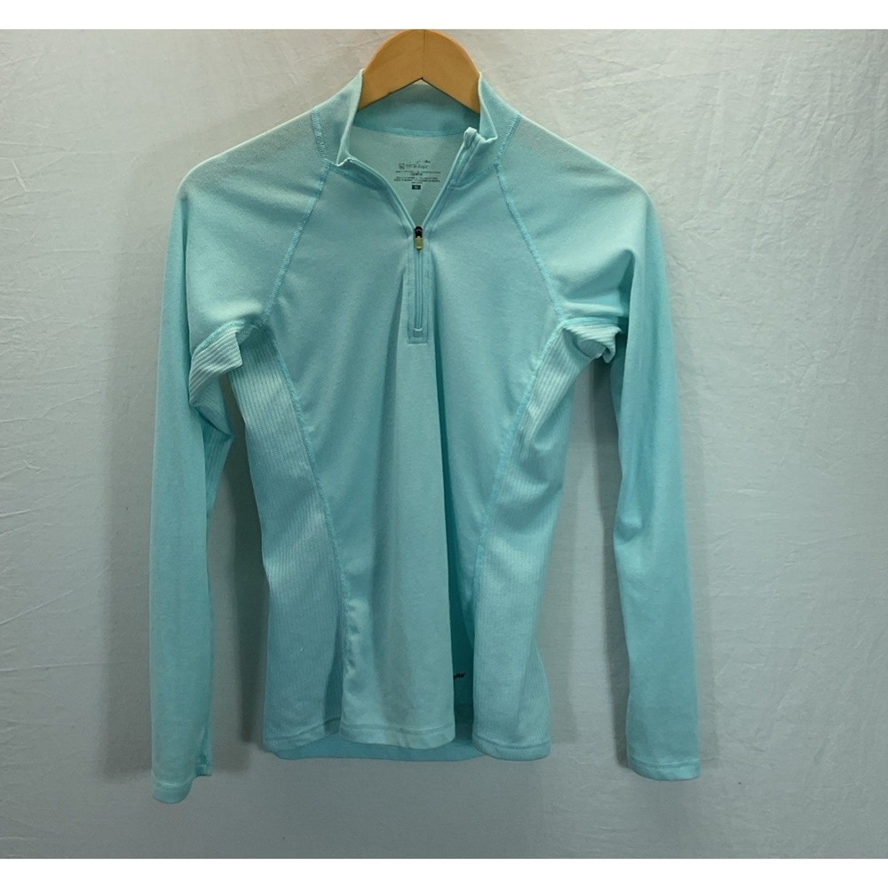 Patagonia Capilene Performance Baselayer Womens S Lt Blue 1/4 Zip Long Sleeve